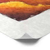 Aquarellbrunnenbogen-Rose Poster (Ecke)