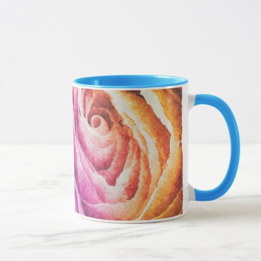 Aquarellbrunnenbogen-Rose Tasse (Rechts)