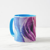 Aquarellbrunnenbogen-Rose Tasse (Vorderseite Links)