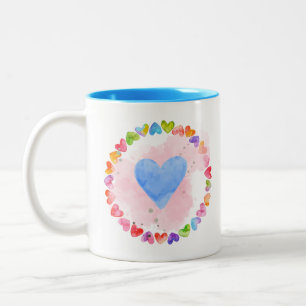 Aquarellbrunnenbogen-Tasse Zweifarbige Tasse