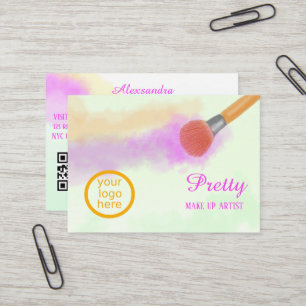 Aquarellbrush Beauty Make-up Visitenkarte
