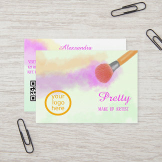 Aquarellbrush Beauty Make-up Visitenkarte
