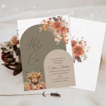 Aquarellbrust Hochland Kuh Babydusche