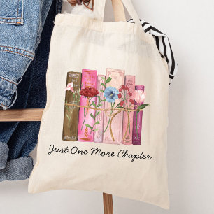 Aquarellbuch Blumen Pink Lila Lesespruch Tragetasche