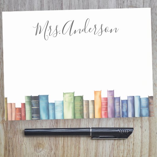 Aquarellbücher Bibliothekarisch Lehrerin Post-it Klebezettel