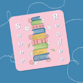 Aquarellbücher und Blume Super Reader Sticker
