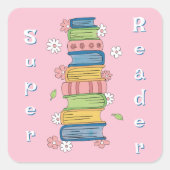 Aquarellbücher und Blume Super Reader Sticker (Vorderseite)