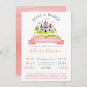 Aquarellbücher und Brunch | Red Unisex Baby Dusche Einladung (Vorne/Hinten)