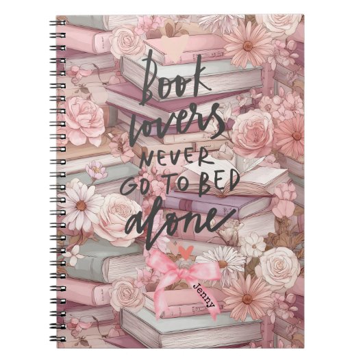 Aquarellbücher und rosa Blumen Notizbücher (Vorderseite)