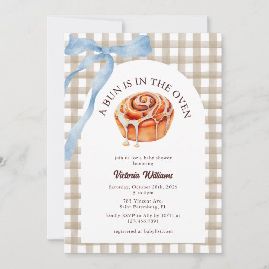 Aquarellbühne im Oven Baby Dusche Einladung (Vorderseite)