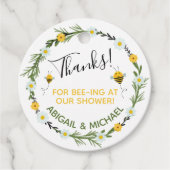 Aquarellbumble-Biene "Danke für das Bienening hier Geschenkanhänger (Vorderseite)