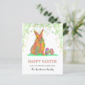 Aquarellbunny und Eier Frohes Ostern (Stehend Vorderseite)