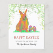 Aquarellbunny und Eier Frohes Ostern (Vorderseite)