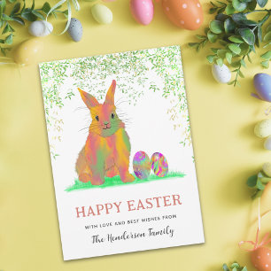 Aquarellbunny und Eier Frohes Ostern