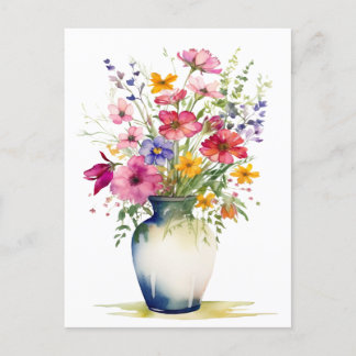 Aquarellbuntbart von Blume Postkarte