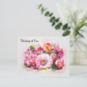 Aquarellbuntbart von Blume Postkarte (Stehend Vorderseite)