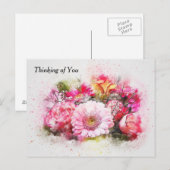 Aquarellbuntbart von Blume Postkarte (Vorne/Hinten)