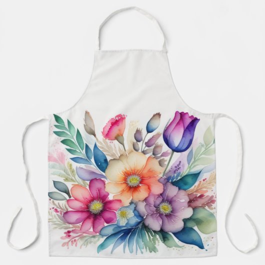 Aquarellbuntbart von Blume Schürze (Vorderseite)