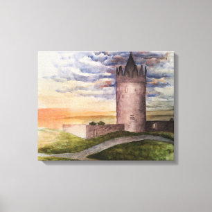 Aquarellburg, Doolin, Grafschaft Clare Leinwanddruck