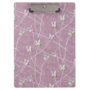Aquarellbütten auf Pink LInen Klemmbrett