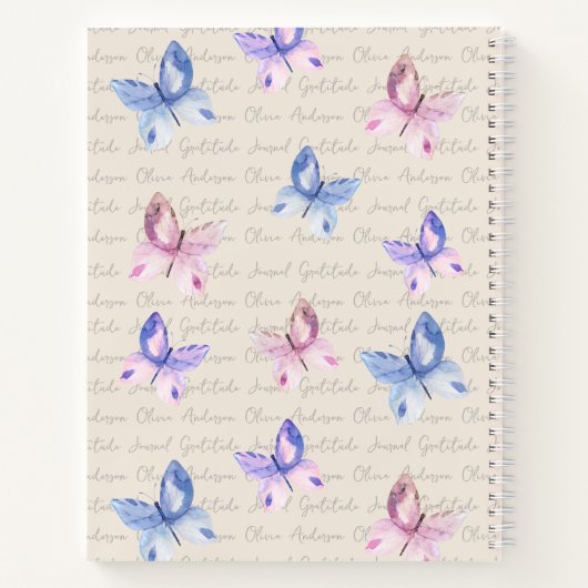 Aquarellbutterfett Monogramm Dankesblatt Notizblock (Rückseite)