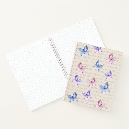 Aquarellbutterfett Monogramm Dankesblatt Notizblock (Innenseite)