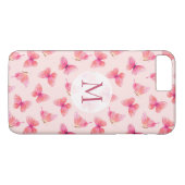 Aquarellbutterfisch Monogramm-Rost Case-Mate iPhone Hülle (Rückseite (Horizontal))