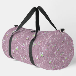 Aquarellbutterfische auf Dusty Pink Duffle Bag