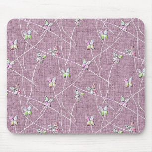 Aquarellbutterfische auf Dusty Pink Mousepad