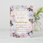 Aquarellbutterfische Blume Dots Baby Dusche Einladung (Stehend Vorderseite)