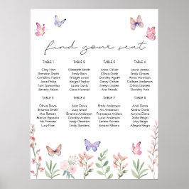 Aquarellbutterfische Brautparty-Seekarte Poster