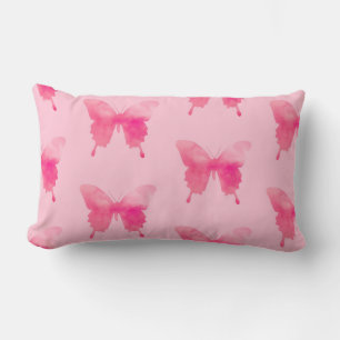 Aquarellbutterfische - Fuchsia und Pink Lendenkissen