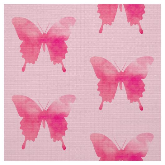 Aquarellbutterfische - Fuchsia und Pink Stoff (Muster)