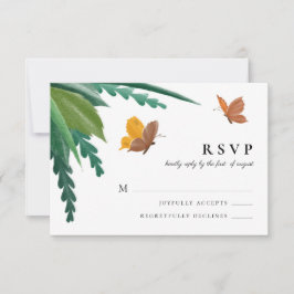 Aquarellbutterfische Grüne Folien RSVP Karte