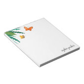 Aquarellbutterfische mit grünen Folien Notizblock (angewinkelt)