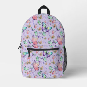 Aquarellbutterfische Nahtlose Muster Lila Bedruckter Rucksack
