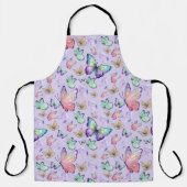 Aquarellbutterfische Nahtlose Muster Lila Schürze (Vorderseite)