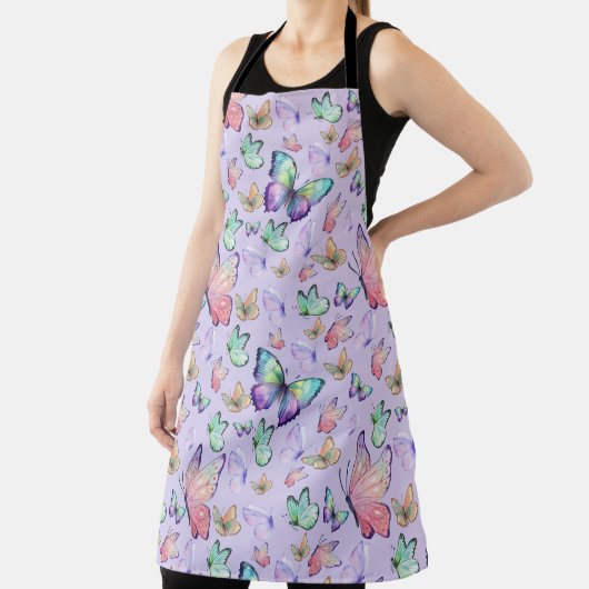 Aquarellbutterfische Nahtlose Muster Lila Schürze (InSitu)