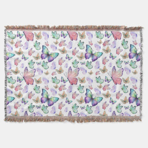 Aquarellbutterfische Nahtloses Muster Decke