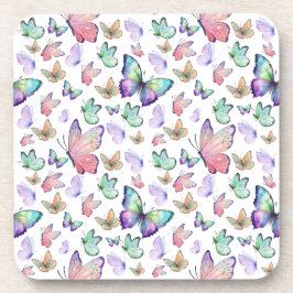 Aquarellbutterfische Nahtloses Muster Getränkeuntersetzer