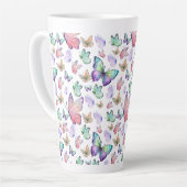 Aquarellbutterfische Nahtloses Muster Milchtasse (Linke Ecke)