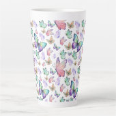 Aquarellbutterfische Nahtloses Muster Milchtasse (Vorderseite)