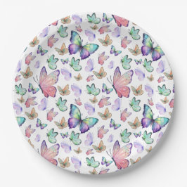 Aquarellbutterfische Nahtloses Muster Pappteller