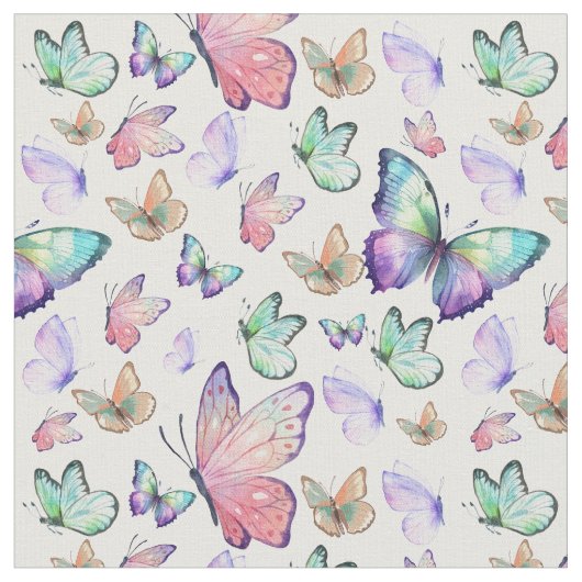 Aquarellbutterfische Nahtloses Muster Stoff (Nahaufnahme)