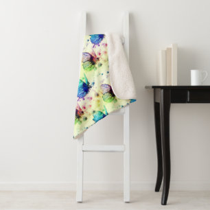 Aquarellbutterfische Sherpa Blanket Sherpadecke