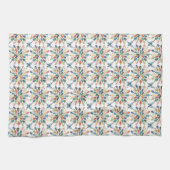 Aquarellbutterfische und Abstrakte Blume Geschirrtuch (Horizontal)