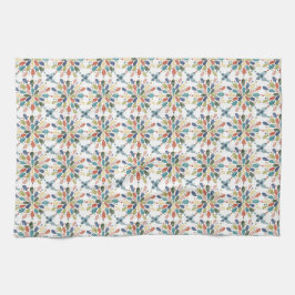 Aquarellbutterfische und Abstrakte Blume Geschirrtuch