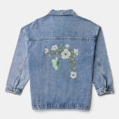 Aquarellbutterfische und Blume Jeansjacke (Rückseite)
