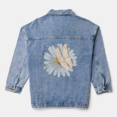 Aquarellbutterfische und Blume Jeansjacke (Rückseite)