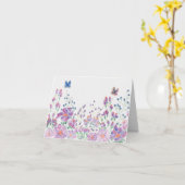 Aquarellbutterfische und Blume Karte (Gelbe Blume)